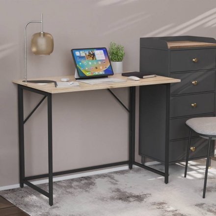 Стіл розкладний Моріс Ferrum-decor 750x1000x600 Чорний метал ДСП Дуб Сан-Марино 16 мм (FRD-104670)