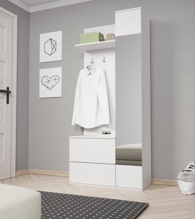 Передпокій з дзеркалом Perfect Home Грін / Green 3-дверний Білий (PFH-091310)