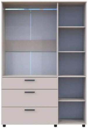 Шафа для одягу Doros Торн Кашемір 3 ДСП/3Ш (штанга) 135х51.6х200 (DRS-012061) Шафа для одягу Doros Торн Кашемір 3 ДСП/3Ш (штанга) 135х51.6х200 (DRS-012061)