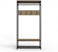 Вішалка модульна підлогова Ferrum-decor Треліс 15 180x90x38 чорний ДСП Дуб Сонома 16мм (FRD-104364)