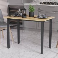 Стіл універсальний Knap Ferrum-decor 750x1400x700 Чорний метал ДСП Дуб Артизан 16 мм (FRD-106383)