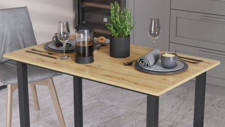 Стіл універсальний Knap Ferrum-decor 750x1400x700 Чорний метал ДСП Дуб Артизан 16 мм (FRD-106383)