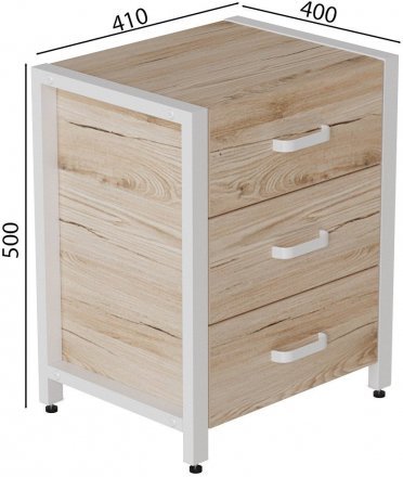 Тумба універсальна Ferrum-decor Вів'єн 3 50x41x40 білий ДСП Дуб Сан-Марино 16мм (FRD-104192)