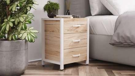 Тумба універсальна Ferrum-decor Вів'єн 3 50x41x40 білий ДСП Дуб Сан-Марино 16мм (FRD-104192)