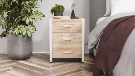 Тумба універсальна Ferrum-decor Вів'єн 3 50x41x40 білий ДСП Дуб Сан-Марино 16мм (FRD-104192)