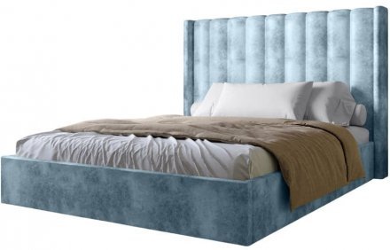 Двоспальне ліжко LION Ніно 160x200 см SILK 501 Небесно-блакитний (LION-045048)