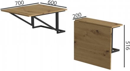 Стіл розкладний Олександр 6 Ferrum-decor 750x600x700 Чорний метал ДСП Дуб Артизан 16 мм (FRD-104897) Стіл розкладний Олександр 6 Ferrum-decor 750x600x700 Чорний метал ДСП Дуб Артизан 16 мм (FRD-104897)
