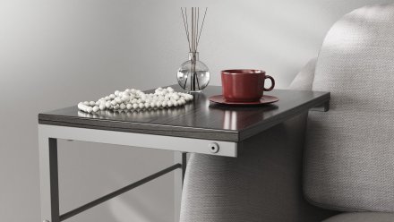 Столик приставний Террі Ferrum-decor 650x440x330 Сірий метал ДСП Сосна Кембра 16 мм (FRD-104664)