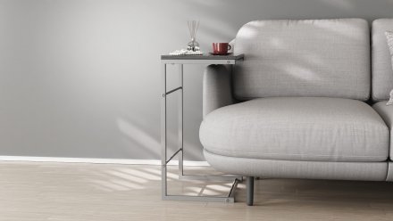 Столик приставний Террі Ferrum-decor 650x440x330 Сірий метал ДСП Сосна Кембра 16 мм (FRD-104664)