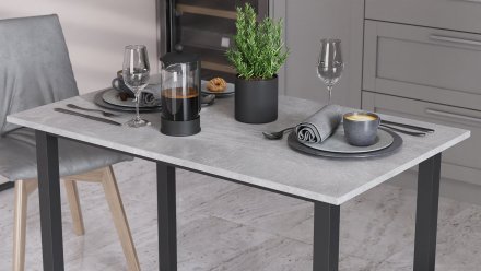 Стіл універсальний Knap Ferrum-decor 750x1400x700 Чорний метал ДСП Бетон 16 мм (FRD-106384)