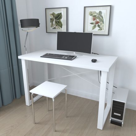 Письмовий стіл Ferrum-decor Драйв 750x1000x700 Білий метал ДСП Біле 32 мм (FRD-103373)
