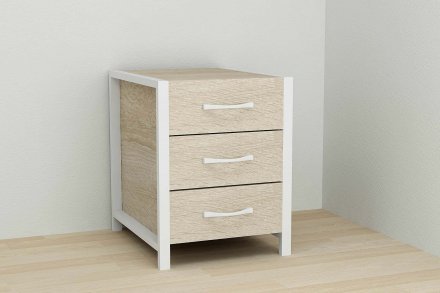 Тумба універсальна Ferrum-decor Вів'єн 3 50x41x40 білий ДСП Дуб Сонома 16мм (FRD-104193)