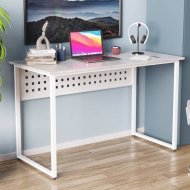 Стіл письмовий Майк Ferrum-decor 75x140x60 Білий метал ДСП Бетон 32 мм (FRD-106523)