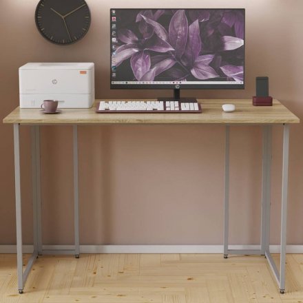 Письмовий стіл Ferrum-decor Ханна 75x140x70 сірий ДСП Дуб Сонома 16мм (FRD-101442)