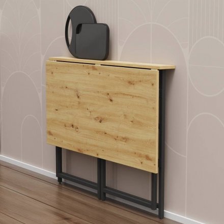 Стіл розкладний Моріс Ferrum-decor 750x1000x600 Чорний метал ДСП Дуб Артизан 16 мм (FRD-104674)