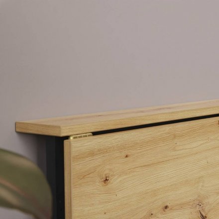 Стіл розкладний Моріс Ferrum-decor 750x1000x600 Чорний метал ДСП Дуб Артизан 16 мм (FRD-104674)