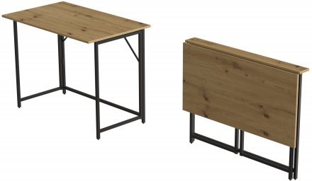 Стіл розкладний Моріс Ferrum-decor 750x1000x600 Чорний метал ДСП Дуб Артизан 16 мм (FRD-104674)