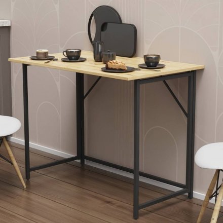 Стіл розкладний Моріс Ferrum-decor 750x1000x600 Чорний метал ДСП Дуб Артизан 16 мм (FRD-104674)