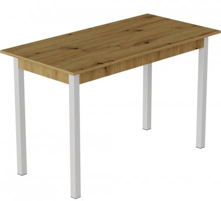 Стіл кухонний Ferrum-decor Маріо 75x120x80 Білий ДСП Дуб Артизан 16мм (FRD-105735)