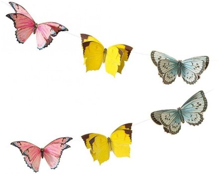Гірлянда із паперовими об'ємними метеликами серія Truly Fairy