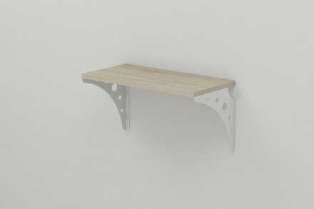 Полиця настінна Ferrum-decor Ханді 2 240x700x240 метал Білий ДСП Сонома 16 мм (FRD-102606)