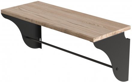 Настінна полиця Ferrum-decor Комфі 260x600x240 метал Чорний ДСП Дуб Сан-Марино 16 мм (FRD-102738)