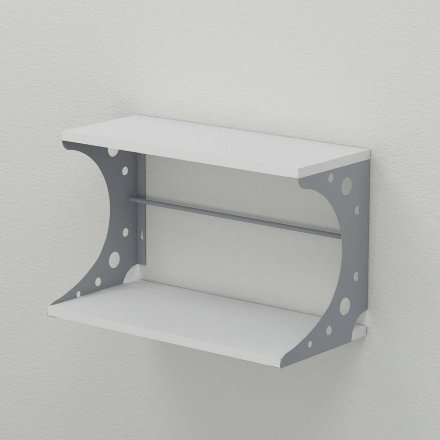 Настінна полиця Ferrum-decor Букін 330x500x240 метал Сірий ДСП Біле 16 мм (FRD-102856)
