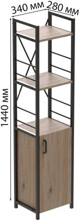 Етажерка 3/34 Ferrum-decor Серії Конект з тумбою 144x34x28 Чорний ДСП Сан-Марино (FRD-104422)