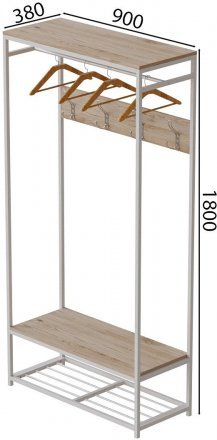 Вішалка модульна підлогова Ferrum-decor Треліс 15 180x90x38 білий ДСП Дуб Сан-Марино 16мм (FRD-104368) Вішалка модульна підлогова Ferrum-decor Треліс 15 180x90x38 білий ДСП Дуб Сан-Марино 16мм (FRD-104368)