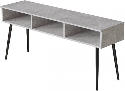 Тумба під телевізор Кентук Ferrum-decor 45x139x38 Чорний метал ДСП Бетон 16 мм (FRD-106727)