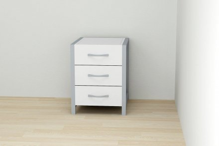Тумба універсальна Ferrum-decor Вів'єн 3 50x41x40 сірий ДСП Біле 16мм (FRD-104196)