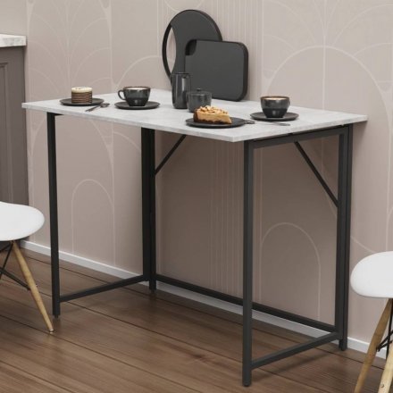 Стіл розкладний Моріс Ferrum-decor 750x1000x600 Чорний метал ДСП Бетон 16 мм (FRD-104675)