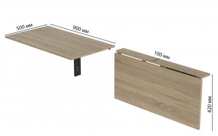Обідній стіл-трансформер Ніка стіновий Ferrum-decor 420x900x500 Чорний метал ДСП Дуб Сонома 16 мм (FRD-105167) Обідній стіл-трансформер Ніка стіновий Ferrum-decor 420x900x500 Чорний метал ДСП Дуб Сонома 16 мм (FRD-105167)