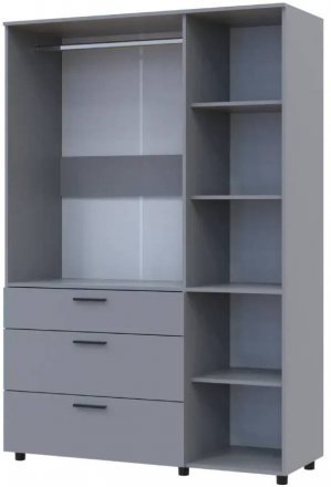 Шафа для одягу Doros Торн Сірий 3 ДСП/3Ш (штанга) 135х51.6х200 (DRS-012065) Шафа для одягу Doros Торн Сірий 3 ДСП/3Ш (штанга) 135х51.6х200 (DRS-012065)