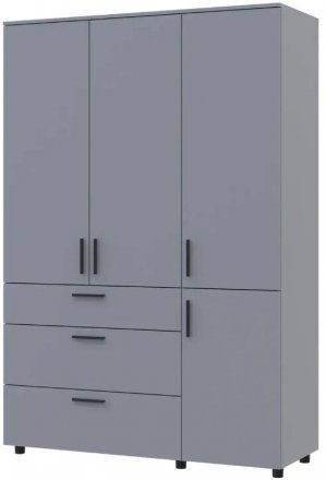 Шафа для одягу Doros Торн Сірий 3 ДСП/3Ш (штанга) 135х51.6х200 (DRS-012065) Шафа для одягу Doros Торн Сірий 3 ДСП/3Ш (штанга) 135х51.6х200 (DRS-012065)
