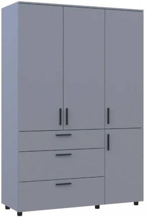 Шафа для одягу Doros Торн Сірий 3 ДСП/3Ш (штанга) 135х51.6х200 (DRS-012065) Шафа для одягу Doros Торн Сірий 3 ДСП/3Ш (штанга) 135х51.6х200 (DRS-012065)